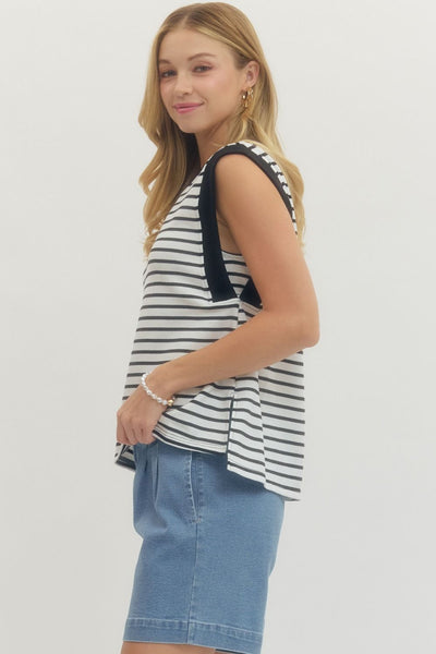 GG Entro Stripe Contrast Knit Top