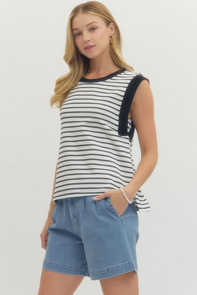 GG Entro Stripe Contrast Knit Top