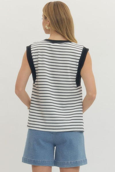 GG Entro Stripe Contrast Knit Top