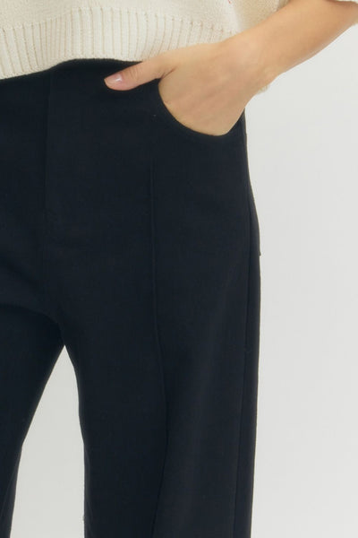 GG Entro Pintuck Solid Black Pant
