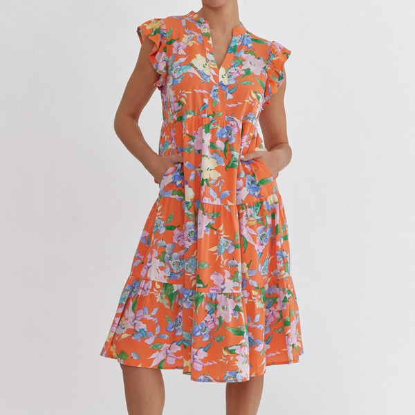 GG Entro Orange Floral Dress