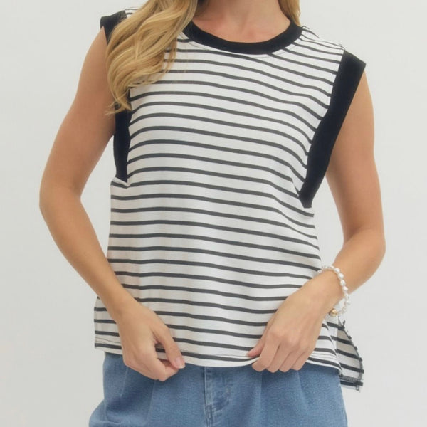 GG Entro Stripe Contrast Knit Top